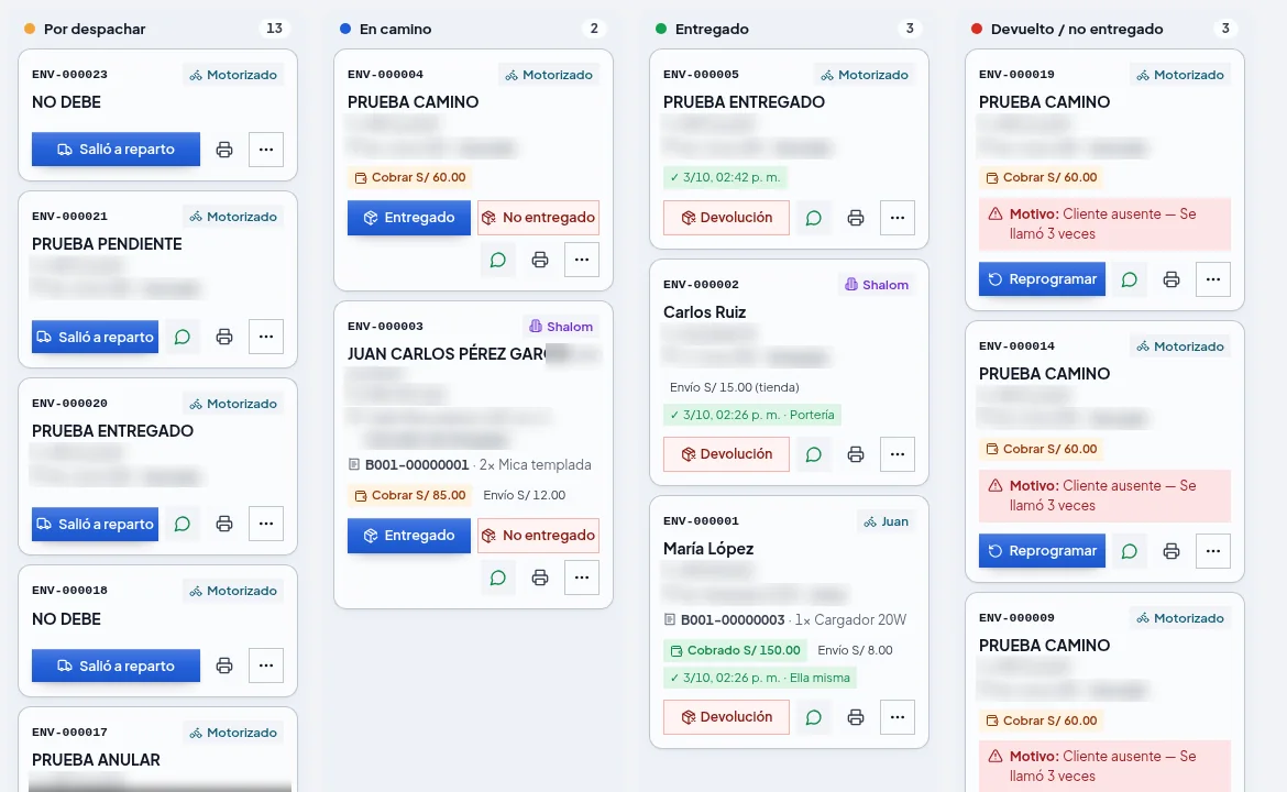Tus envíos organizados
